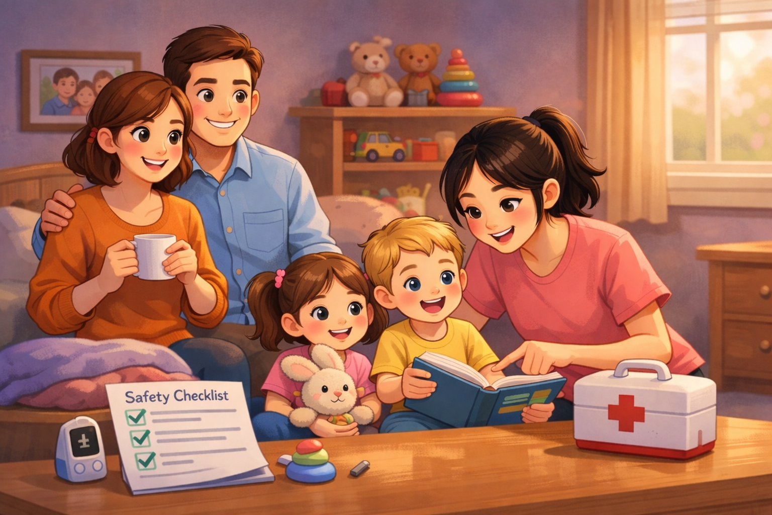 Happy family with au pair
